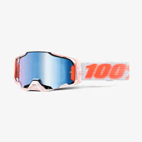 100% goggles Armega Tublar vit/orange med klara glasögon