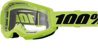 100% JR Strata 2 neon gul med klara goggles