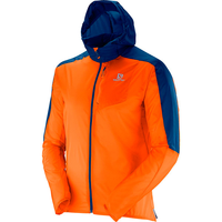 SALOMON Fast Wing Hoodie orange/blå vindjacka