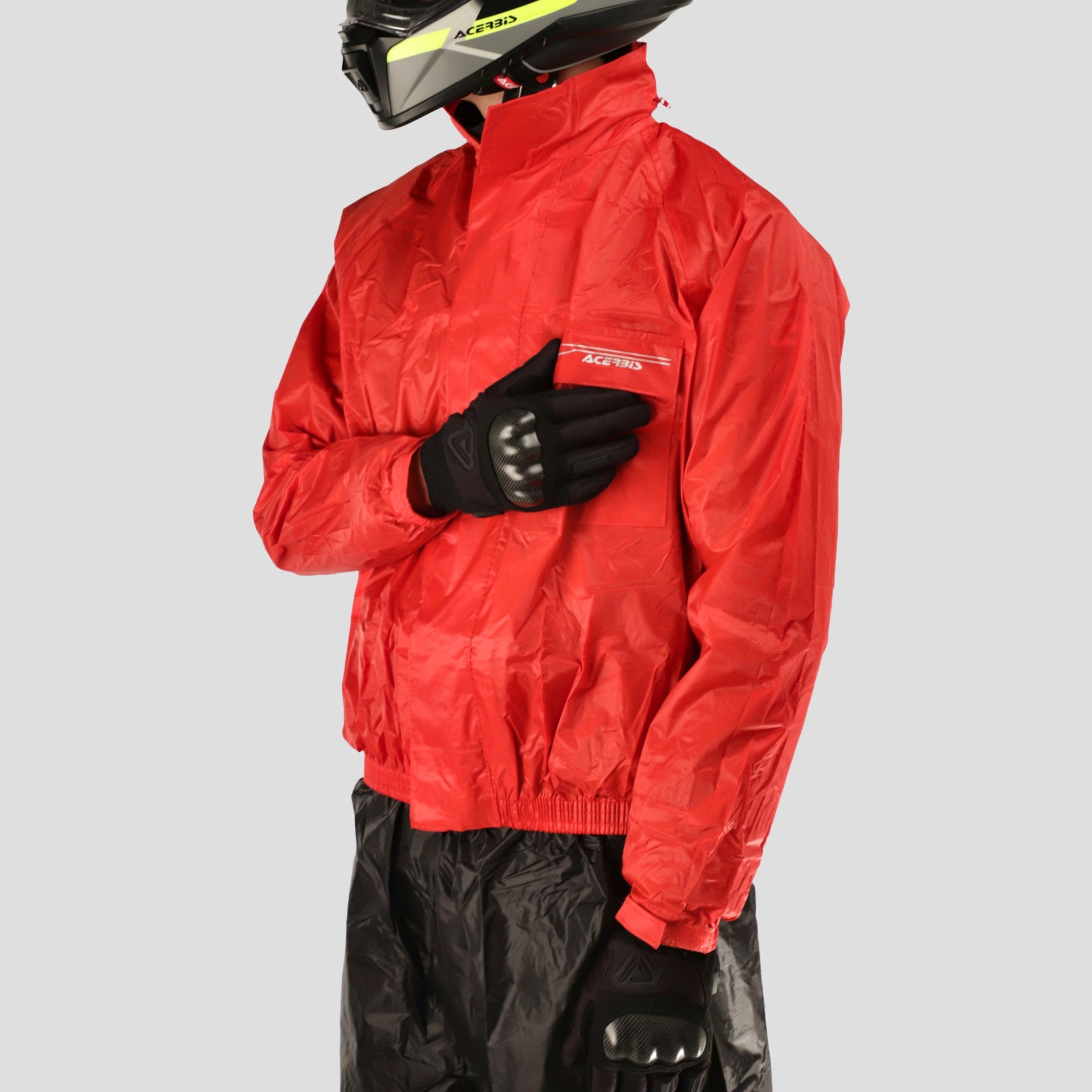 ACERBIS rain jacket and pants Logo Rain Suit red/black