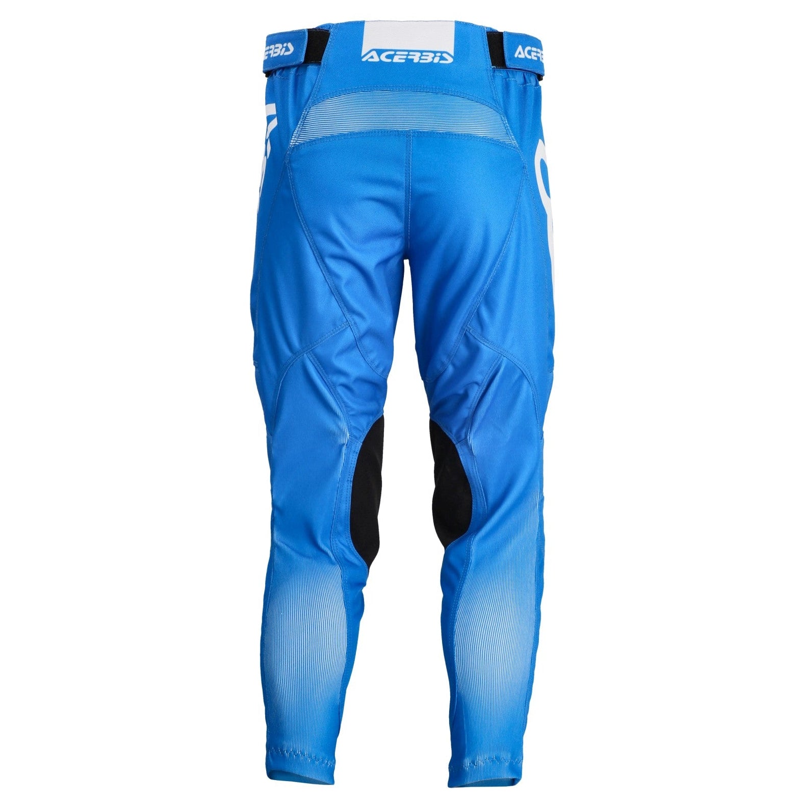 Blue motocross pants with Acerbis logo on a white background