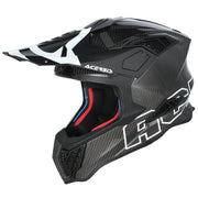 Black Acerbis motorcycle helmet on a white background