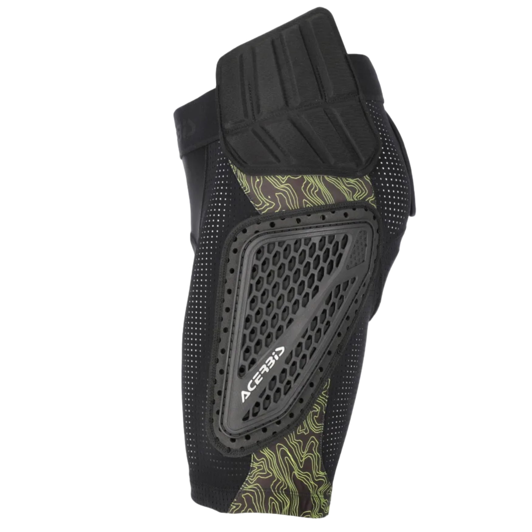 Black and green protective elbow pad with Acerbis branding on a white background