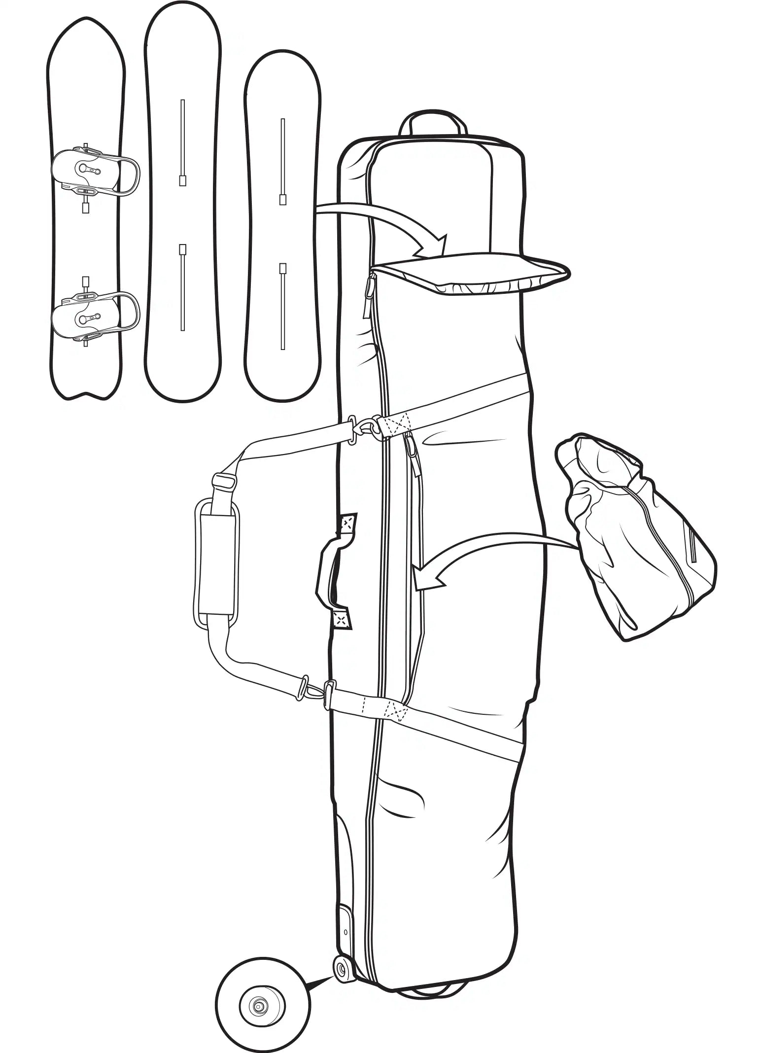 BURTON board sack Gig Bag Wheelie soft sage