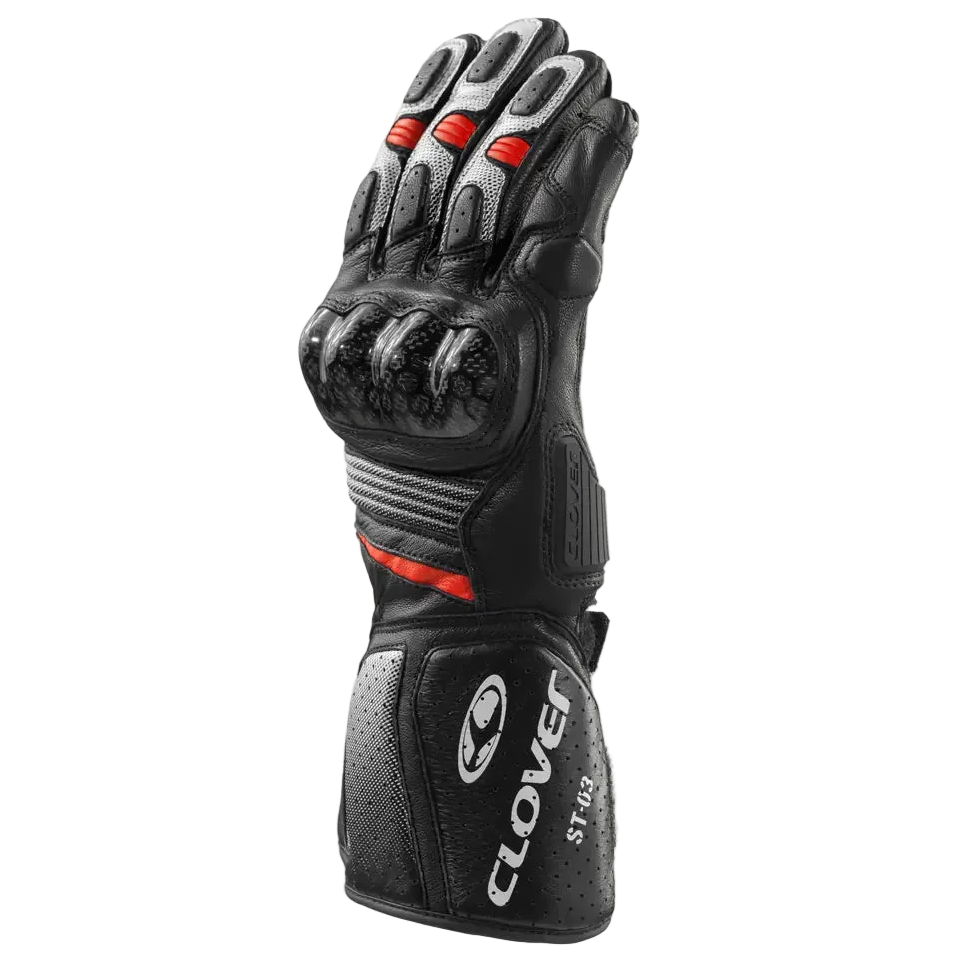 CLOVER gloves ST-02 Leather Sport black/white/red