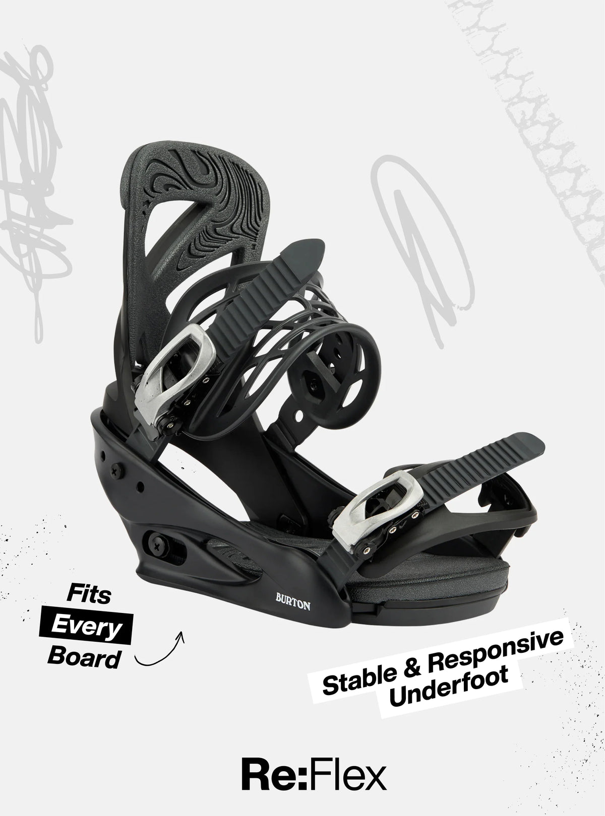 BURTON Mission white/silver bindings