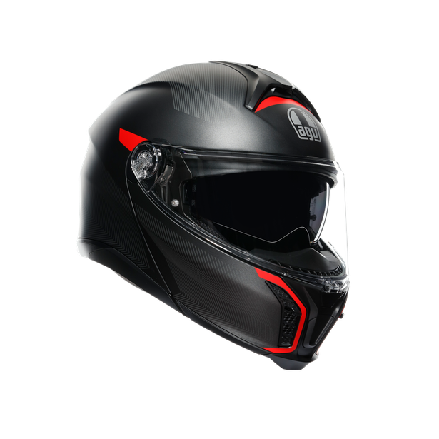 AGV helmet Tourmodular Freequency matt gunmetal/red