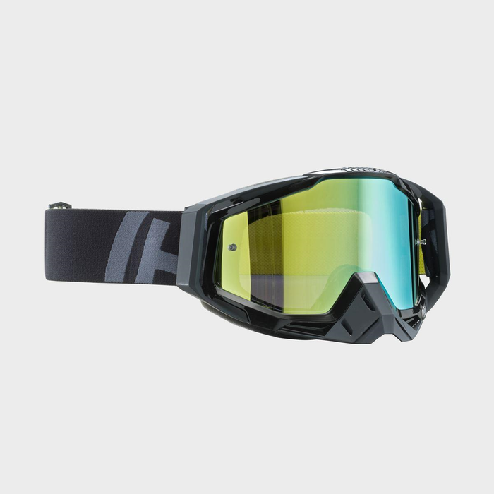 HUSQVARNA glasögon MX Racecraft svarta med gult med XL-linser/avrivningsbara glasögon