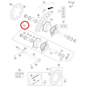 HUSQVARNA rear wheel hup cpl TC 85 '17-'23