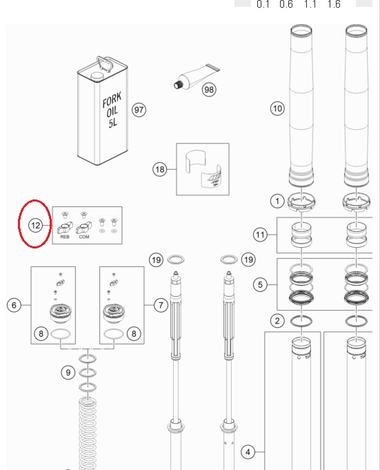 HUSQVARNA repair kit piston air fork
