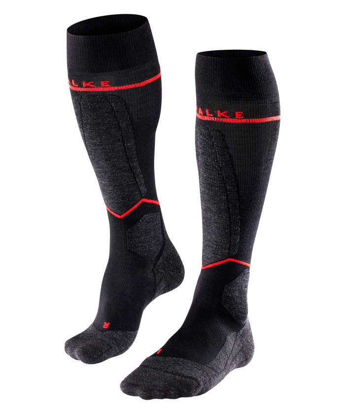 FALKE SK2 Dam Energizing Light Wool svart/röd