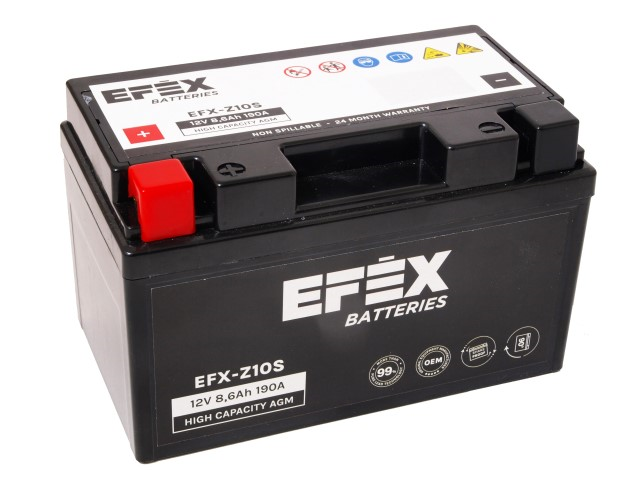 EFEX-batteri EFX-Z10S 12V 8,6 Ah /YTZ10S