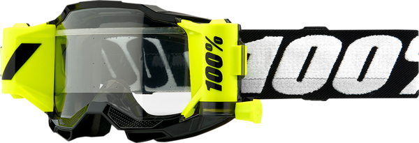 100% goggles w/roll offs Accuri 2 Youth black/yellow w/clear