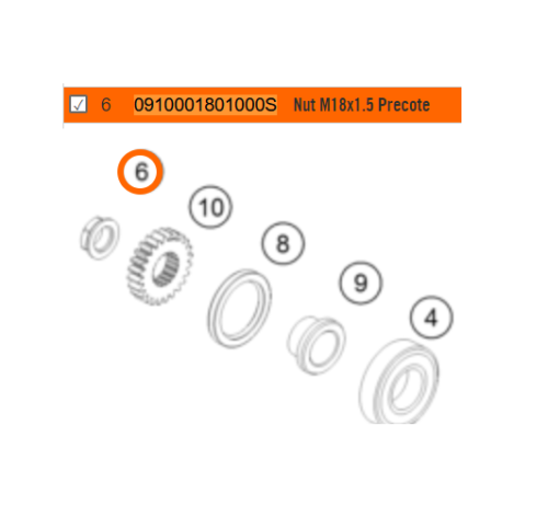 HUSQVARNA mutter M18x1.5 Precote vänstergänga