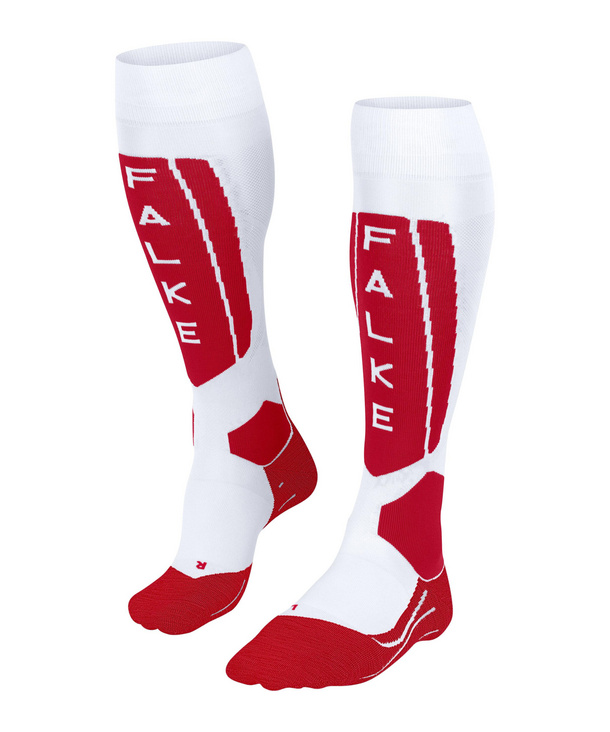 FALKE strumpor SK5 Silk Dam vit/röd