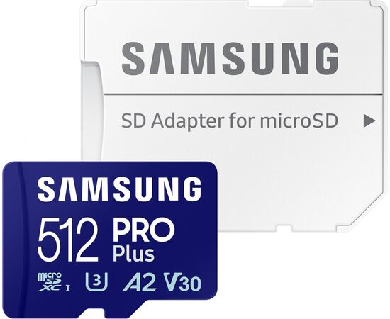 SAMSUNG PRO+ MicroSD memory card with adapter 512GB
