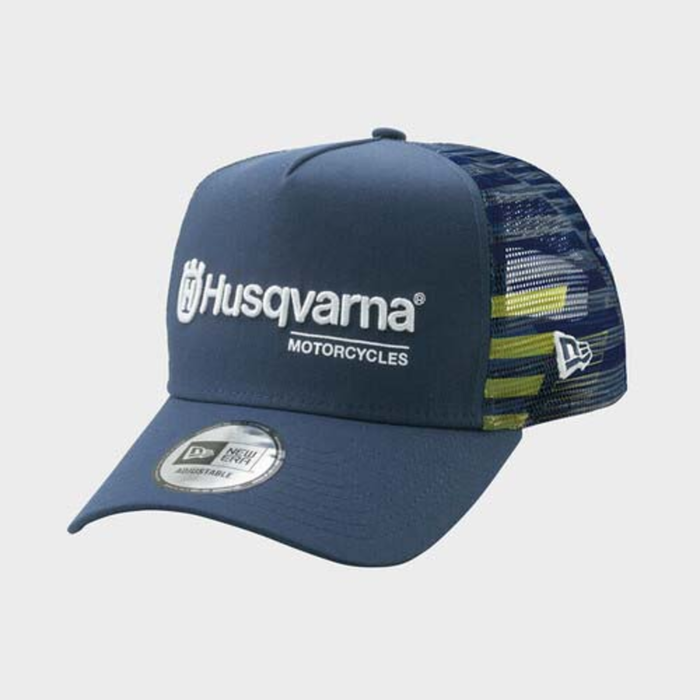 HUSQVARNA hatt Team Trucker-keps blå/gul