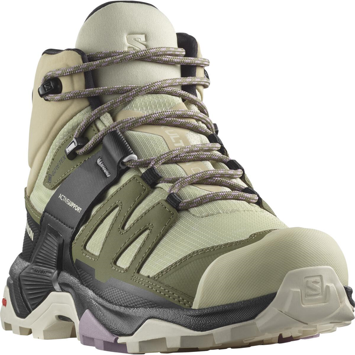 SALOMON skor X Ultra 4 Mid GTX W alfalfa/djup lavargrön/mandelmjölk