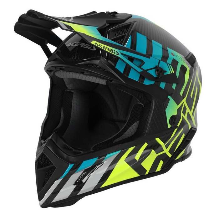 ACERBIS hjälm Steel Carbon 2206 svart/gul/turkos