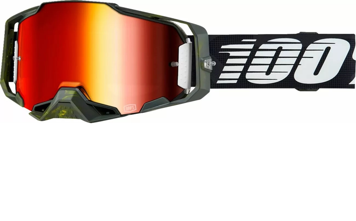100% goggles Armega Soledad grön/svart med röd spegelglas