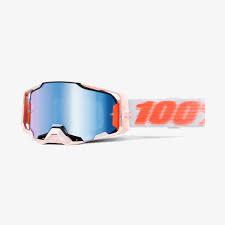 100% goggles Armega Tublar vit/orange med klara glasögon