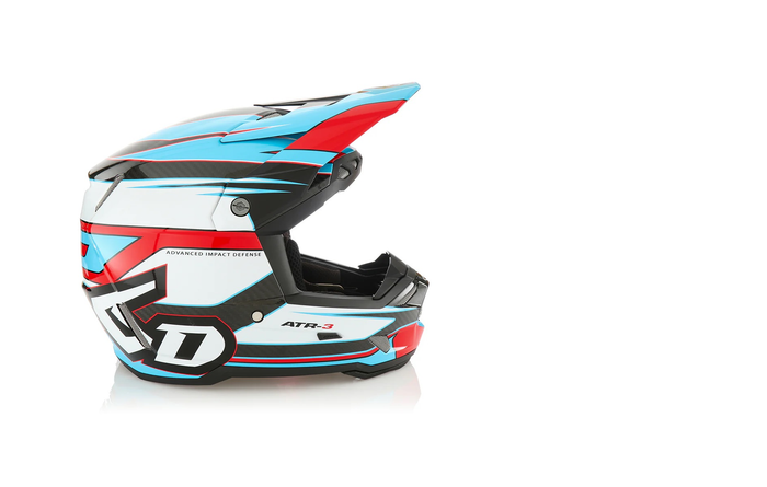 6D hjälm ATR-3 Hyper Gloss röd/cyan