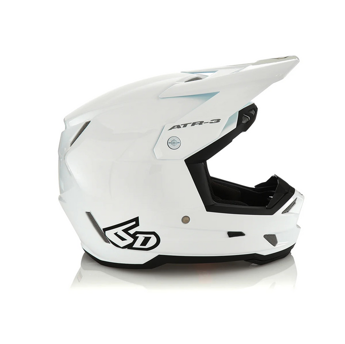 6D hjälm ATR-3 Solid Gloss vit