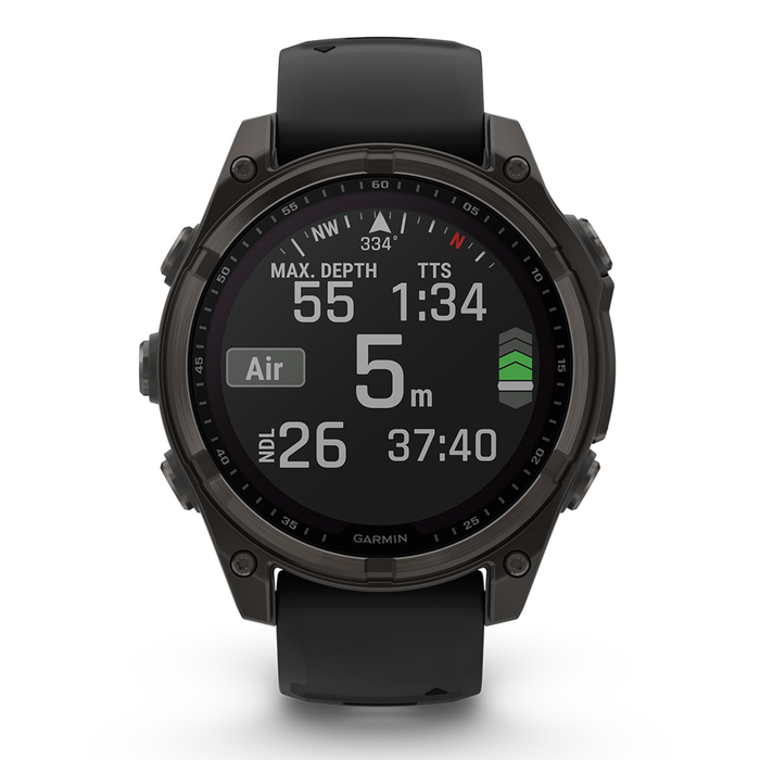GARMIN-klocka Fenix 8 51 mm Safir Solar kolgrå