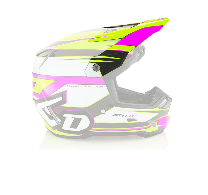 6D hjälmvisir ATR-3 Hyper gloss neonrosa/gul