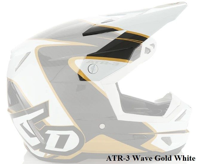 6D hjälmspik ATR-3 Wave blank guld/vit