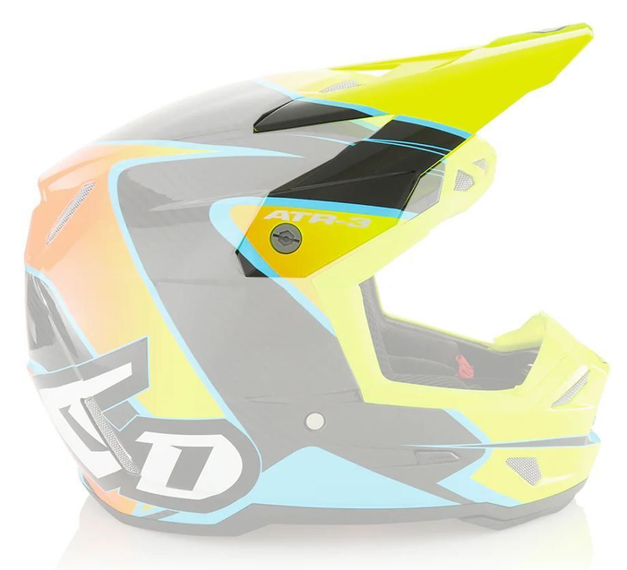 6D hjälmvisir ATR-3 Wave blank gul/blå/orange