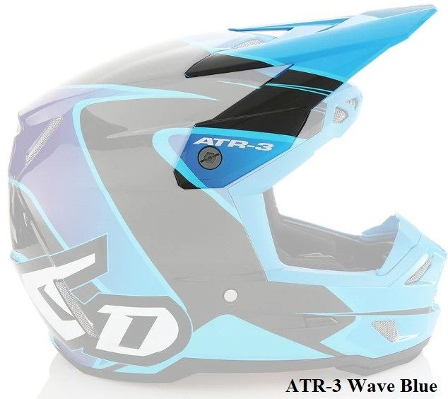 6D hjälmvisir ATR-3 Wave blank blå/svart