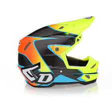6D hjälm ATR-3Y Wave Glans Cyan Neonorange Gul