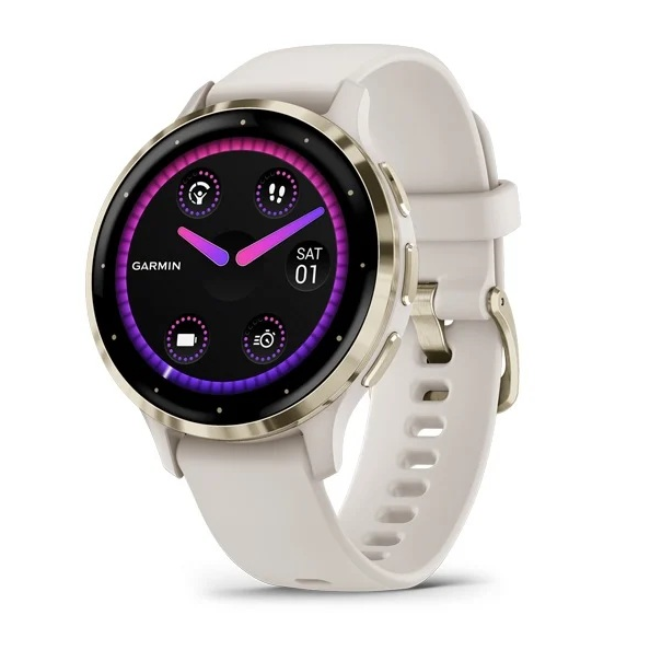 GARMIN-klocka Venu 3S GPS WiFi 41mm elfenbensgrå/mjuk guld