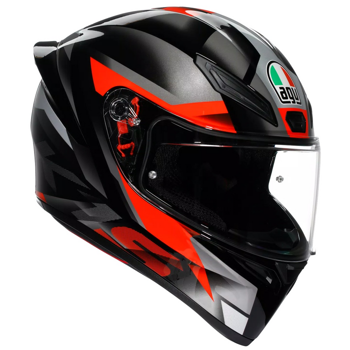 AGV-hjälm K1 S Fastlap svart/grå/röd