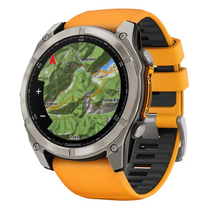 GARMIN klocka Fenix ​​8 51mm Sapphire AMOLED grafitgrå/orange