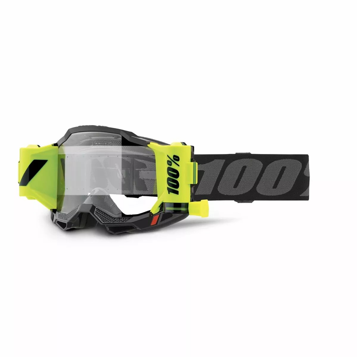 100% goggles w/roll offs Accuri 2 JR black/yellow w/clear