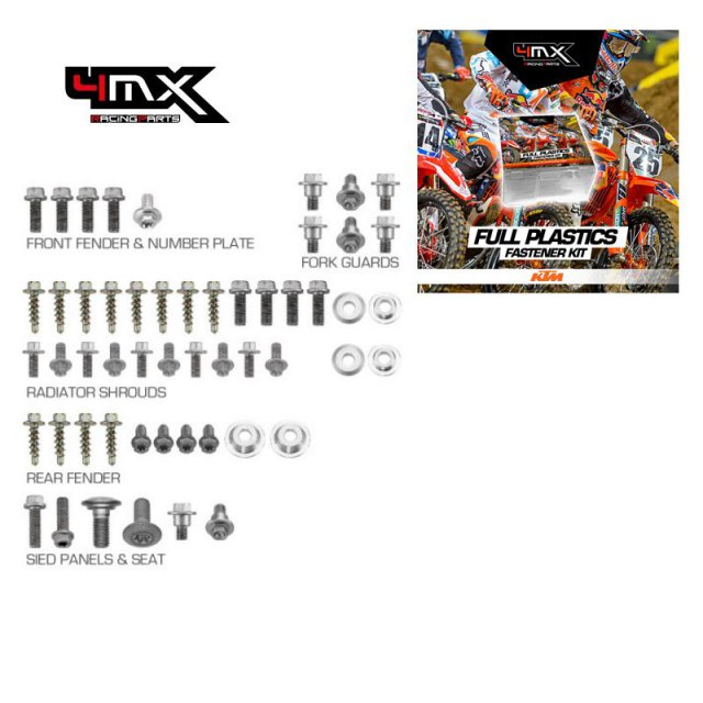 4MX skruvset för plastdetaljer KTM SX/F 125-450 '16-'23 EXC/F '17-'23 50 st