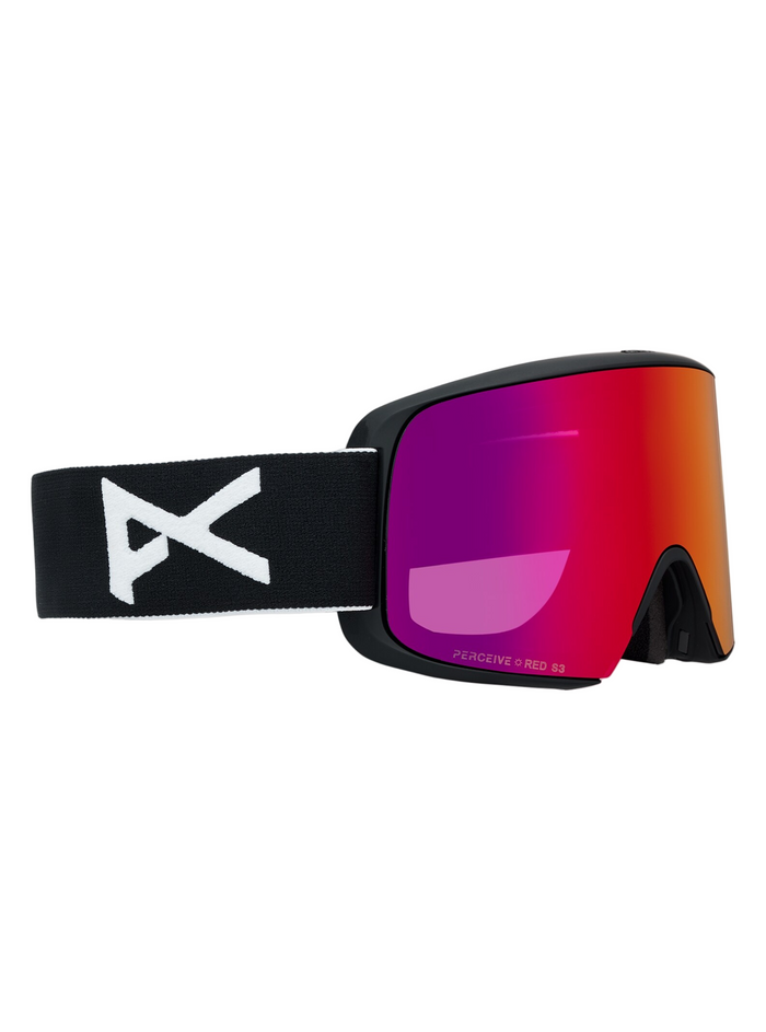 ANON goggles M6S Cylindriska svarta med solröda C3 / molniga burst C1