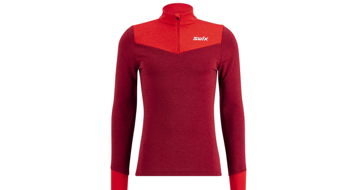 SWIX Dynamic Nordic Midlayer half zip rhubarb red/swix red