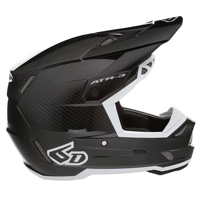 6D ATR-3 FIM Soliod Gloss black/white helmet