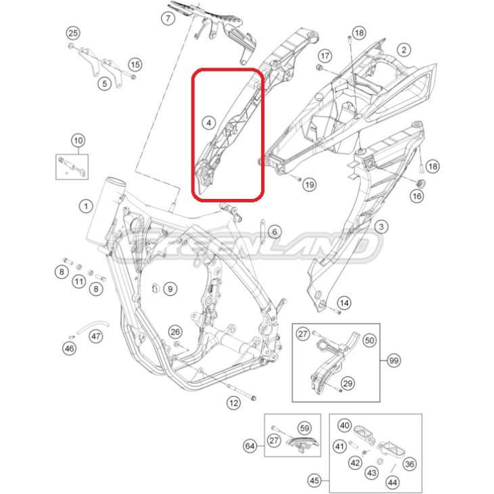 HUSQVARNA plast halvram höger del 125-501 '14-'16