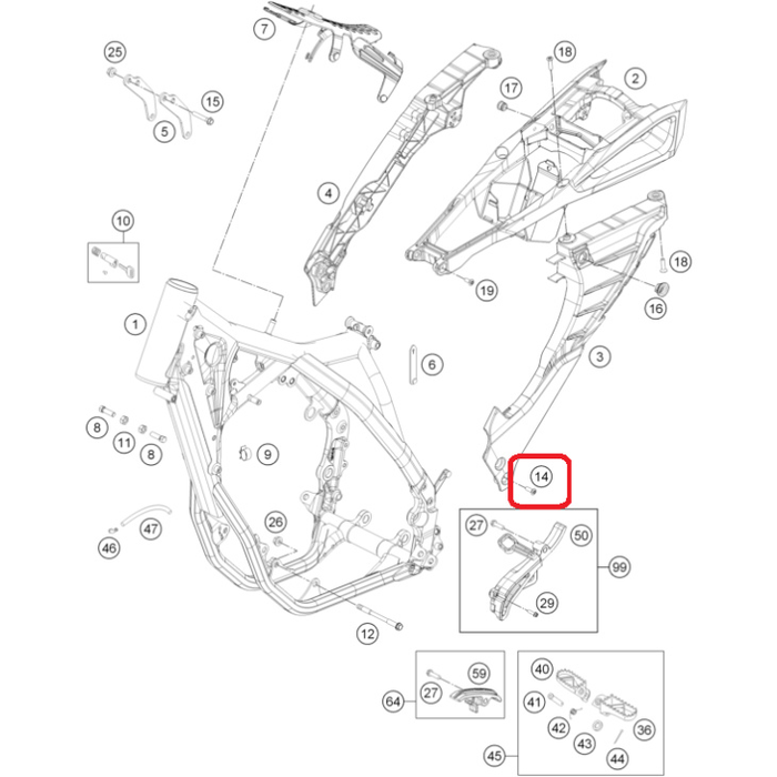 HUSQVARNA bolt M8x20 subframe mounts