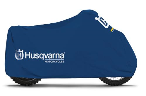 HUSQVARNA motorcykeltäcke Outdoor Logo blå