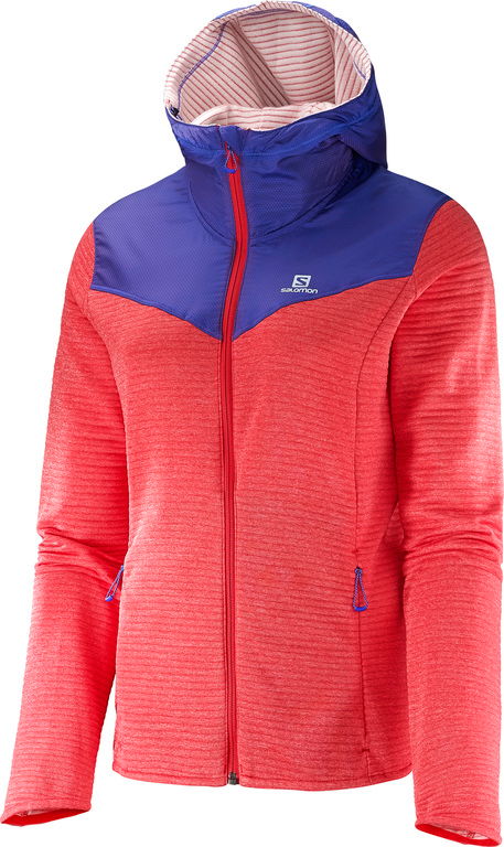 SALOMON hooded jacket Elevate FZ ML W red/violet