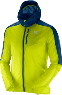 SALOMON vindjacka med huva Fast Wing Hoodie grön/blå