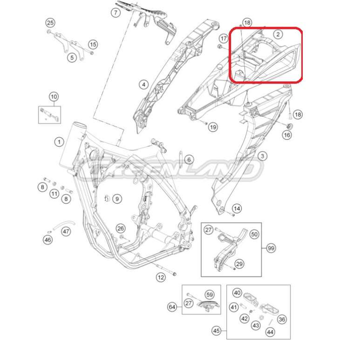 HUSQVARNA plast övre halvram 125-501 '18-'19