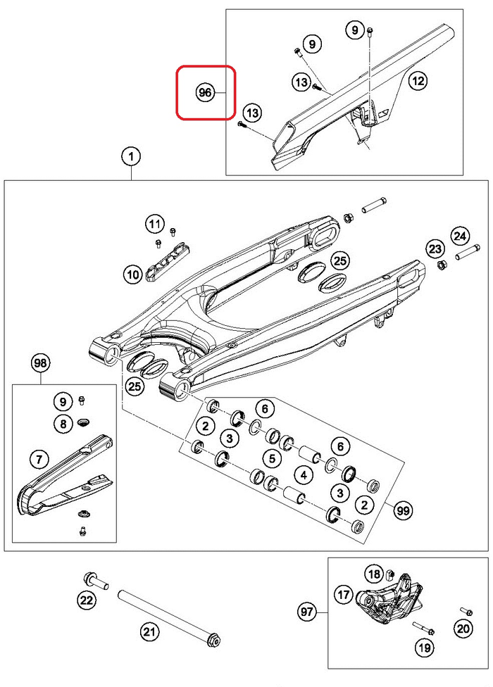 HUSQVARNA plastic guard chain E/SM 701 '16-'21 black