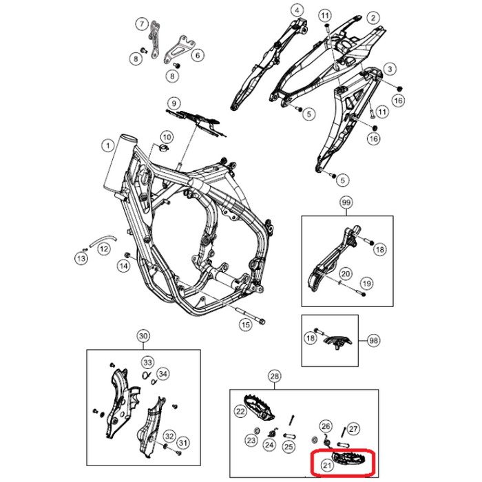 HUSQVARNA styrstam vänster TC/FC 85-450 '16-'21