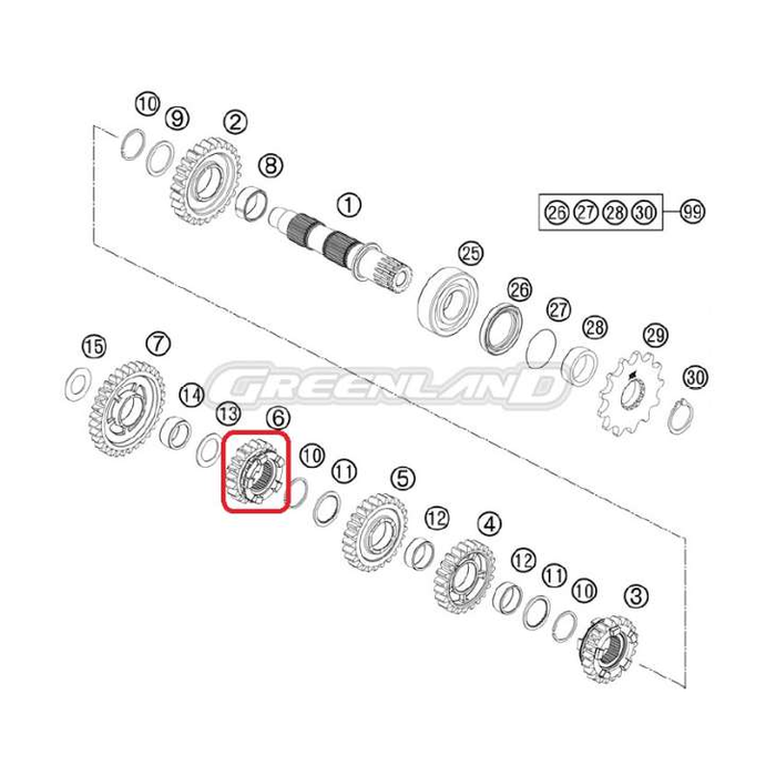 HUSQVARNA 6-växlad T20 TE/FE 250-350 '11-'17